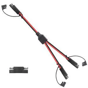12AWG SAE Y Splitter 1 to 2 Extension Cable with Waterproof Cap 1Ft SAE to 2 SAE DC Power Automotive Connector Cable for Solar Panels Battery Connection and Transfer 30cm 12AWG SAE Y Splitter 1 to 2 Extension Cable with Waterproof Cap 1Ft SAE to 2 SAE DC Power Automotive Connector Cable for Solar Panels Battery Connection and Transfer 30cm