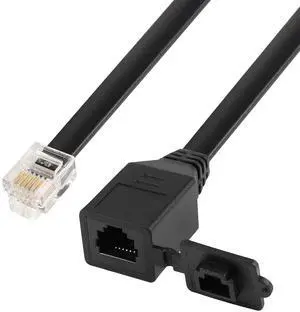 6P6C Extension Cable with Cap RJ12 Crystal Head Cable Male to Female with Dust Cover Black 35CM 6P6C Extension Cable with Cap RJ12 Crystal Head Cable Male to Female with Dust Cover Black 35CM