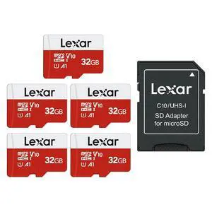 E-Series 32GB Micro SD Card 5 Pack, microSDHC UHS-I Flash Memory Card with Adapter, 100MB/s, C10, U1, A1, V10, Full HD, High Speed TF Card E-Series 32GB Micro SD Card 5 Pack, microSDHC UHS-I Flash Memory Card with Adapter, 100MB/s, C10, U1, A1, V10, Full HD, High Speed TF Card