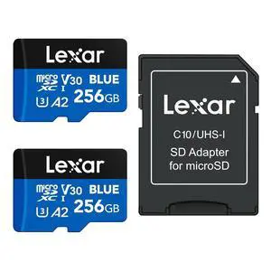 256GB 2 PK Blue Micro SD Card 160MB/s microSDXC UHS-I Memory Card | C10, U3, A2, V30, Full HD, 4K UHD, High Speed TF Card with SD Adapter 256GB 2 PK Blue Micro SD Card 160MB/s microSDXC UHS-I Memory Card | C10, U3, A2, V30, Full HD, 4K UHD, High Speed TF Card with SD Adapter