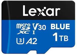 1TB Blue Micro SD Card Up to 160MB/s microSDXC UHS-I Memory Card | C10, U3, A2, V30, Full HD, 4K UHD, High Speed TF Card with SD Adapter 1TB Blue Micro SD Card Up to 160MB/s microSDXC UHS-I Memory Card | C10, U3, A2, V30, Full HD, 4K UHD, High Speed TF Card with SD Adapter