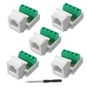 CAT3 Telephone Module RJ11 6P4C Female to 4Pin Solderless Screw Terminal Adapter Telephone Module RJ11 CAT3 Voice Jack Phone Line Connector - 5PCS CAT3 Telephone Module RJ11 6P4C Female to 4Pin Solderless Screw Terminal Adapter Telephone Module RJ11 CAT3 Voice Jack Phone Line Connector - 5PCS