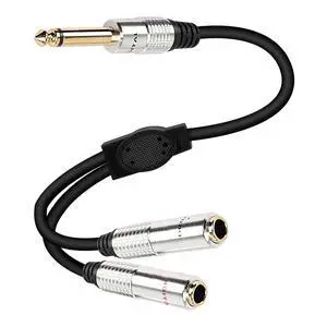 6.35mm TS Guitar Signal Audio Y Splitter Cable, 1/4" Male to Dual Mono 1/4" Female Adapter with Gold-Plated OFC HiFi TS Speaker Headphone Extension Cable-0.5M/1.6FT 6.35mm TS Guitar Signal Audio Y Splitter Cable, 1/4" Male to Dual Mono 1/4" Female Adapter with Gold-Plated OFC HiFi TS Speaker Headphone Extension Cable-0.5M/1.6FT