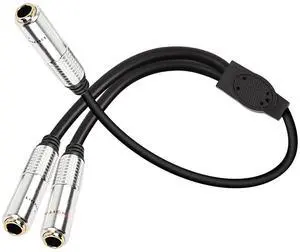 6.35mm 1/4 TRS Y Splitter Audio Cable,1/4 Inch TRS Stereo Female to Dual Female Headphone Guitar Extension Cable with Gold Plated -0.5M/1.6FT 6.35mm 1/4 TRS Y Splitter Audio Cable,1/4 Inch TRS Stereo Female to Dual Female Headphone Guitar Extension Cable with Gold Plated -0.5M/1.6FT