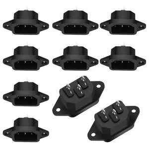 IEC320 C14 Panel Mount AC Power Plug Adapter 250V 10A C14 Male 3Pin Power Socket Connector 3 Pin Terminals Chassis Panel IEC C14 Inlet Module Power Socket Straight -10 PCS IEC320 C14 Panel Mount AC Power Plug Adapter 250V 10A C14 Male 3Pin Power Socket Connector 3 Pin Terminals Chassis Panel IEC C14 Inlet Module Power Socket Straight -10 PCS