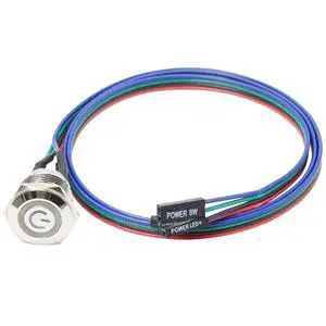 Chassis Switch - Metal Button, PC Case LED Power Button ATX Supply On/Off for DIY Computer - 60cm, 12mm Chassis Switch - Metal Button, PC Case LED Power Button ATX Supply On/Off for DIY Computer - 60cm, 12mm