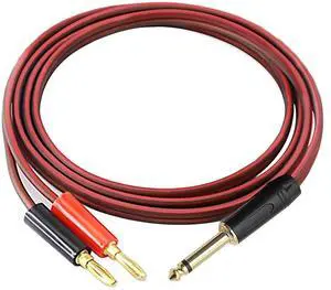 1/4 TS to Banana Plug Speaker Cable,6.35mm TS to Banana Plug Speaker Audio Cable,Gold-Plated 1/4 TS Male To Dual Banana Plugs OFC HiFi Speaker Wire For DJ Application, Mixer (5 Feet )-12AWG Cord 1/4 TS to Banana Plug Speaker Cable,6.35mm TS to Banana Plug Speaker Audio Cable,Gold-Plated 1/4 TS Male To Dual Banana Plugs OFC HiFi Speaker Wire For DJ Application, Mixer (5 Feet )-12AWG Cord