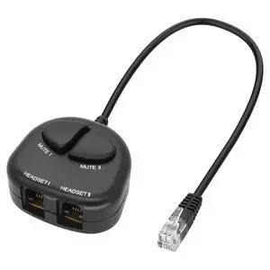RJ9 Telephone Training Adapter Headset Splitter 4P4C Phone Line Jack Y Splitter Adapter Cable with 2 Mute Buttons for Call Center -30CM/11.8INCH (2 Mute) RJ9 Telephone Training Adapter Headset Splitter 4P4C Phone Line Jack Y Splitter Adapter Cable with 2 Mute Buttons for Call Center -30CM/11.8INCH (2 Mute)