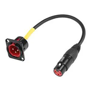 D-Type XLR Male Panel Mount to XLR Female Connector Pass Through Cable,3 Pin Mic XLR Feed/Pass Thru Converter Compatible with Microphone - 30cm/11.8inch 1 Pcs D-Type XLR Male Panel Mount to XLR Female Connector Pass Through Cable,3 Pin Mic XLR Feed/Pass Thru Converter Compatible with Microphone - 30cm/11.8inch 1 Pcs