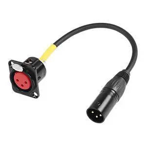 D-Type XLR Female Panel Mount to XLR Male Connector Pass Through Cable,3 Pin Mic XLR Feed/Pass Thru Converter Compatible with Microphone - 30cm/11.8inch 1 Pcs D-Type XLR Female Panel Mount to XLR Male Connector Pass Through Cable,3 Pin Mic XLR Feed/Pass Thru Converter Compatible with Microphone - 30cm/11.8inch 1 Pcs
