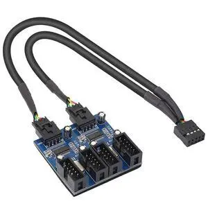 Motherboard USB 9 Pin Header Hub Male 1 to 2/4 Female USB 2.0 Splitter Extension Cable, USB 9-pin Internal Cable 9 pin Connector Adapter for Port Multiplier (35cm) Motherboard USB 9 Pin Header Hub Male 1 to 2/4 Female USB 2.0 Splitter Extension Cable, USB 9-pin Internal Cable 9 pin Connector Adapter for Port Multiplier (35cm)