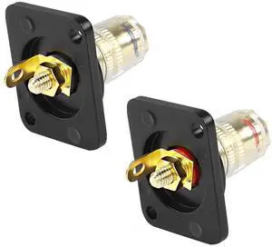 D-Type Speaker Box Terminal Binding Post Panel Mount 4mm Banana Plug Socket Connector Copper Gold Plate for Amplifier Subwoofer Box Terminal-1 Pair(Black+Red) D-Type Speaker Box Terminal Binding Post Panel Mount 4mm Banana Plug Socket Connector Copper Gold Plate for Amplifier Subwoofer Box Terminal-1 Pair(Black+Red)