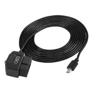 OBD/OBD2 to Micro USB Power Cable for Dash Camera OBDII Power Cable Adapter Charging Wire 12V-40V to 5V/3A Surveillance/Acc Mode with Switch Button-3.5M/11.5FT OBD/OBD2 to Micro USB Power Cable for Dash Camera OBDII Power Cable Adapter Charging Wire 12V-40V to 5V/3A Surveillance/Acc Mode with Switch Button-3.5M/11.5FT