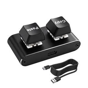 Copy and Paste Keyboard Mini 2 Key Keypad USB Type-C PC Hot Swap One Handed Mechanical Gaming RGB Backlit Keypad for Gaming Office Media Copy and Paste Keyboard Mini 2 Key Keypad USB Type-C PC Hot Swap One Handed Mechanical Gaming RGB Backlit Keypad for Gaming Office Media
