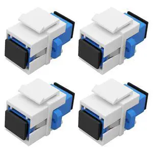 SC Fiber Optic Coupler Keystone Jack Insert Panel Module Female to Female Simplex Singlemode SC Fiber Connector Socket Adapter for Wall Plates Patch Panels Surface Mount Box - 4PCS SC Fiber Optic Coupler Keystone Jack Insert Panel Module Female to Female Simplex Singlemode SC Fiber Connector Socket Adapter for Wall Plates Patch Panels Surface Mount Box - 4PCS