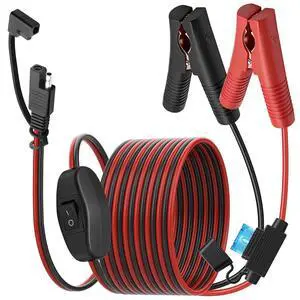 SAE to Alligator Clip Extension Charger Cable 12V 14AWG SAE Connector to Battery Crocodile Clip Quick Connect/Disconnect Cord with 15A Fuse and On/Off Switch for Car RV Motorcycle -2M/6.5FT SAE to Alligator Clip Extension Charger Cable 12V 14AWG SAE Connector to Battery Crocodile Clip Quick Connect/Disconnect Cord with 15A Fuse and On/Off Switch for Car RV Motorcycle -2M/6.5FT