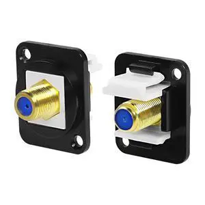 F-Type D-Series Panel Mount Coaxial Adapter Connecotr RG6 3GHz Cable Coax Extender Female to Female Coupler Panel Socket with Detachable Keystone Snap in Socket for Wall Plate -2 Pcs F-Type D-Series Panel Mount Coaxial Adapter Connecotr RG6 3GHz Cable Coax Extender Female to Female Coupler Panel Socket with Detachable Keystone Snap in Socket for Wall Plate -2 Pcs