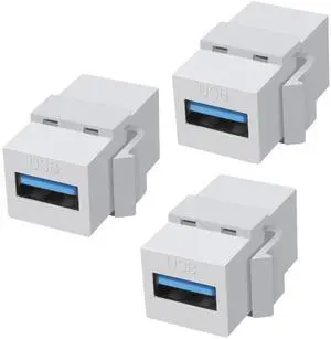 USB 3.0 Keystone Jack Inserts Adapter 5Gbps USB3.0 A Female to Female Coupler Connector Snap-in Socket for Wall Plate Outlet Panel- 3PCS USB 3.0 Keystone Jack Inserts Adapter 5Gbps USB3.0 A Female to Female Coupler Connector Snap-in Socket for Wall Plate Outlet Panel- 3PCS