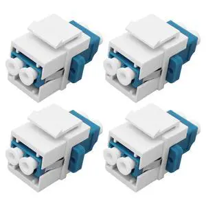 Keystone LC Fiber Optic Wall Plates Female to Female Coupler Duplex Multimode Connector Keystone Jack LC Fiber Panel Module Socket Adapter for Patch Panel Surface Mount Box - 4PCS Keystone LC Fiber Optic Wall Plates Female to Female Coupler Duplex Multimode Connector Keystone Jack LC Fiber Panel Module Socket Adapter for Patch Panel Surface Mount Box - 4PCS