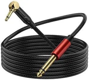 6.35mm to 3.5mm Aux Jack Audio Cable Gold-Plated Right Angle 3.5mm 1/8 inch TS Mono Male to 6.35mm 1/4 inch TS Mono Male Audio Cable Nylon Braided for Earphone Guitar Speaker - 1.8M/5.9FT 6.35mm to 3.5mm Aux Jack Audio Cable Gold-Plated Right Angle 3.5mm 1/8 inch TS Mono Male to 6.35mm 1/4 inch TS Mono Male Audio Cable Nylon Braided for Earphone Guitar Speaker - 1.8M/5.9FT