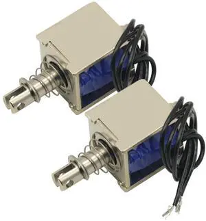 2PCS DC12V Open Frame Solenoid 10mm Stroke Push Pull Type Electronic DC Electromagnet 20N Force 2PCS DC12V Open Frame Solenoid 10mm Stroke Push Pull Type Electronic DC Electromagnet 20N Force