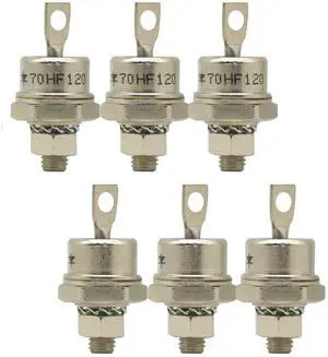 3 Pair Rectifier Diode 70A 1200V 3PCS 70HF120 3PCS 70HFR120 High Power Rectifier Metal Stud Type Forward/Reverse Rectifier Diodes 3 Pair Rectifier Diode 70A 1200V 3PCS 70HF120 3PCS 70HFR120 High Power Rectifier Metal Stud Type Forward/Reverse Rectifier Diodes