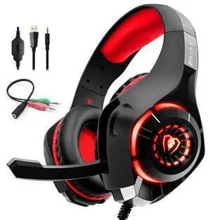 Headset for PS4 Xbox One, Pro Gaming Headphone with Anti-Noise Mic, Surround Sound, Memory Foam Earmuff, Led Light for PC Mac Laptop Headset for PS4 Xbox One, Pro Gaming Headphone with Anti-Noise Mic, Surround Sound, Memory Foam Earmuff, Led Light for PC Mac Laptop