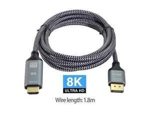 DP DisplayPort 1.4 Male Source to HDTV 2.0 Male Output Display 8K UHD 4K DP to HDTV Male Cable DP DisplayPort 1.4 Male Source to HDTV 2.0 Male Output Display 8K UHD 4K DP to HDTV Male Cable