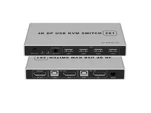2 Port Displayport Kvm Switch 4K@60Hz, Dual-Port Displayport Dp 1.2 Kvm Switcher 2X1 4Kx2K@60Hz 2K(2560X1440)@144Hz Supports Usb Dp 2 In 1 Out 2 Port Displayport Kvm Switch 4K@60Hz, Dual-Port Displayport Dp 1.2 Kvm Switcher 2X1 4Kx2K@60Hz 2K(2560X1440)@144Hz Supports Usb Dp 2 In 1 Out