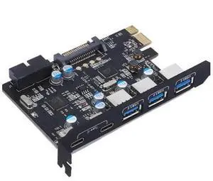 Express Card To 3 PORTS USB 3.0 2 PORTS USB3.1 Type C Internal USB 3.0 20PIN 7 Ports USB HUB Pcie To Tyoe-c Expansion Card Express Card To 3 PORTS USB 3.0 2 PORTS USB3.1 Type C Internal USB 3.0 20PIN 7 Ports USB HUB Pcie To Tyoe-c Expansion Card