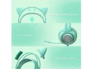 G951s Green Stereo Gaming Headset with Mic for PS4,Xbox,PC,Mobile Phone,3.5mm Noise Reduction Cat Ear Headphones Lightweight Over Ear Headphones G951s Green Stereo Gaming Headset with Mic for PS4,Xbox,PC,Mobile Phone,3.5mm Noise Reduction Cat Ear Headphones Lightweight Over Ear Headphones