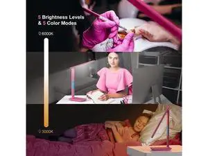 Corn Desk Lamp, LED Desk Lamp with Wireless Charger, USB Charging Port, Table Lamp with Clock, Alarm, Date, Temperature, Office Lamp, Desk Lamps for Home Office,Pink Corn Desk Lamp, LED Desk Lamp with Wireless Charger, USB Charging Port, Table Lamp with Clock, Alarm, Date, Temperature, Office Lamp, Desk Lamps for Home Office,Pink