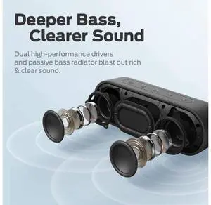 Tribit XSound Go Bluetooth Speaker - Speakers Bluetooth Wireless with Rich Bass, IPX7 Waterproof, 12W Powerful Sound, 24H Playtime, Portable Speaker with Built-in Mic & 66 ft Bluetooth Range, Black Tribit XSound Go Bluetooth Speaker - Speakers Bluetooth Wireless with Rich Bass, IPX7 Waterproof, 12W Powerful Sound, 24H Playtime, Portable Speaker with Built-in Mic & 66 ft Bluetooth Range, Black