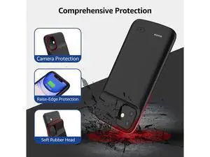 Battery Case for iPhone 11, OMEETIE Real 5000mAh Slim Portable Protective Charging Case Rechargeable Charger Case Only for iPhone 11 Compatible with Earphones (6.1 inch/Black) Battery Case for iPhone 11, OMEETIE Real 5000mAh Slim Portable Protective Charging Case Rechargeable Charger Case Only for iPhone 11 Compatible with Earphones (6.1 inch/Black)