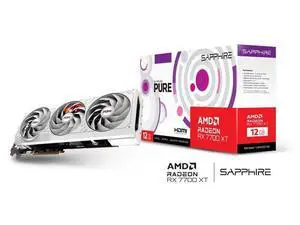 SAPPHIRE PURE Radeon RX 7700 XT 12GB GDDR6 PCI Express 4.0 x16 Graphics Card 11335-03-20G SAPPHIRE PURE Radeon RX 7700 XT 12GB GDDR6 PCI Express 4.0 x16 Graphics Card 11335-03-20G