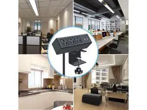 Corn 3 Outlet Desk Clamp Power Strip, Desktop Power Strip with USB Ports, Desk Mount USB Charging Power Station, on Desk Edge Power Outlet 125V 12A 1500W Corn 3 Outlet Desk Clamp Power Strip, Desktop Power Strip with USB Ports, Desk Mount USB Charging Power Station, on Desk Edge Power Outlet 125V 12A 1500W
