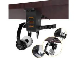 Headphone Stand with USB Charger COZOO Under Desk Headset Holder Mount with 3 Port USB Charging Station and iWatch Stand Smart Watch Charging Dock Dual Earphone Hanger Hook,UL Tested Headphone Stand with USB Charger COZOO Under Desk Headset Holder Mount with 3 Port USB Charging Station and iWatch Stand Smart Watch Charging Dock Dual Earphone Hanger Hook,UL Tested