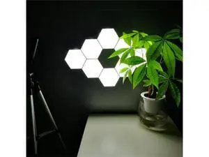 Hexagonal LED lights, APP-controlled WiFi smart RGB light board, geometric lights, DIY panel lights, USB connection, multiple colors Can be spliced at will For game decoration,6pcs Hexagonal LED lights, APP-controlled WiFi smart RGB light board, geometric lights, DIY panel lights, USB connection, multiple colors Can be spliced at will For game decoration,6pcs