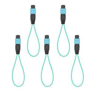 5pack MPO 12-Core OM3 Multimode Fiber Loopback, Pull Ring Design for 10Gb Network Testing and Maintenance 5pack MPO 12-Core OM3 Multimode Fiber Loopback, Pull Ring Design for 10Gb Network Testing and Maintenance