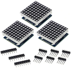 3pcs MAX7219 8x8 Dot Matrix LED Display Module 5V MCU Control MAX7219 8 * 8 LED 3pcs MAX7219 8x8 Dot Matrix LED Display Module 5V MCU Control MAX7219 8 * 8 LED