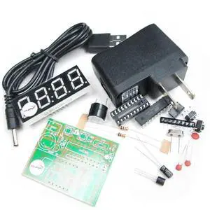 0.56 Inch 4 Bit Red Digital Tube Electronic Clock DIY Kit Clock Electronic Production Suite Time Chip AT89C2051 0.56 Inch 4 Bit Red Digital Tube Electronic Clock DIY Kit Clock Electronic Production Suite Time Chip AT89C2051