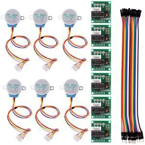 6 PCS 28BYJ-48 ULN2003 5V Stepper Motor + ULN2003 Driver Board 6 PCS 28BYJ-48 ULN2003 5V Stepper Motor + ULN2003 Driver Board