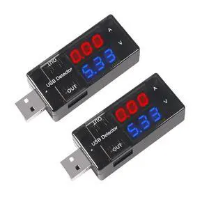 2PCS Dual USB Current Voltage Charging Detector Voltmeter Ammeter Charger Doctor USB Tester DC LED Display (Color: Red & Blue) 2PCS Dual USB Current Voltage Charging Detector Voltmeter Ammeter Charger Doctor USB Tester DC LED Display (Color: Red & Blue)