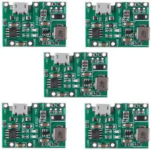 5PCS 3.7V 4.2V Lithium Liion Battery Charger Board Adjustable DC-DC Step Up Module Boost Charge Discharge Integrated Module TP4056 DIY Kit Parts 5PCS 3.7V 4.2V Lithium Liion Battery Charger Board Adjustable DC-DC Step Up Module Boost Charge Discharge Integrated Module TP4056 DIY Kit Parts