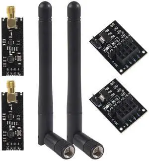 2Pcs NRF24L01+PA+LNA RF Wireless Transceiver Module with SMA Antenna 2.4G 1100m & Wireless Module with Breakout Adapter On-Board 3.3V Regulator 2Pcs NRF24L01+PA+LNA RF Wireless Transceiver Module with SMA Antenna 2.4G 1100m & Wireless Module with Breakout Adapter On-Board 3.3V Regulator
