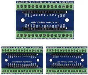 3Pcs Nano Screw Terminal Adapter Shield Expansion Board Nano V3.0 AVR ATMEGA328P-AU Module 3Pcs Nano Screw Terminal Adapter Shield Expansion Board Nano V3.0 AVR ATMEGA328P-AU Module
