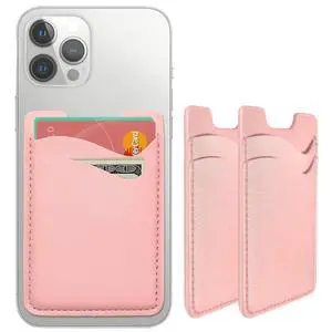 Phone Card Holder, 2-Pack Stick-On Wallet for , - Pink Phone Card Holder, 2-Pack Stick-On Wallet for , - Pink