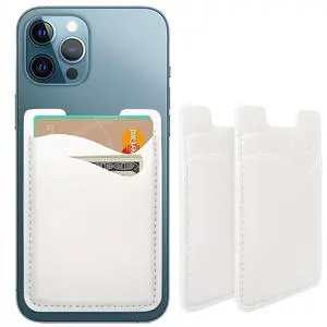 Phone Card Holder, Stretchy Credit Card Holder for Phone Case -2Pack White Phone Card Holder, Stretchy Credit Card Holder for Phone Case -2Pack White