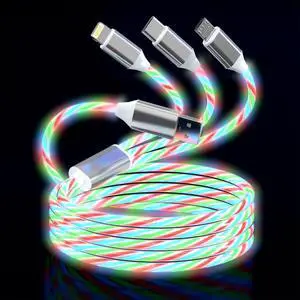 3-in-1 Light Up LED Flowing Lightning/Type C/Micro USB Car Glowing Charge Cable for ,Colorful Multi RGB Car Charger Cord for 14/13/12/11 Pro Max/XR/XS/SE,/Android/-4FT 3-in-1 Light Up LED Flowing Lightning/Type C/Micro USB Car Glowing Charge Cable for ,Colorful Multi RGB Car Charger Cord for 14/13/12/11 Pro Max/XR/XS/SE,/Android/-4FT