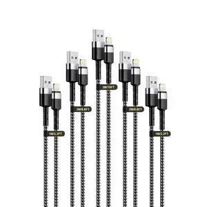 5Pack Short + Long Charge Cable1M/3FT*2+2M/6FT*2+3M/10FT*1,USB A to Lightning Cable Nylon Braided Sync Data Charger Cord for 14 13 12 11 Pro Max Xr X 8 7 6 Plus SE 5Pack Short + Long Charge Cable1M/3FT*2+2M/6FT*2+3M/10FT*1,USB A to Lightning Cable Nylon Braided Sync Data Charger Cord for 14 13 12 11 Pro Max Xr X 8 7 6 Plus SE
